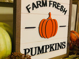 Fall decor. Fall signs. 3D sign. Farmhouse sign. Farmhouse decor. Wood art. Pumpkin sign. Hello fall sign. Shiplap sign. Farm fresh.