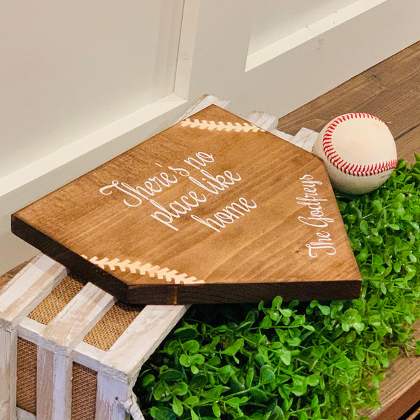 There's no place like home. Baseball plate. Personalized home plate. Baseball home decor. Theres no place like home. Baseball theme.