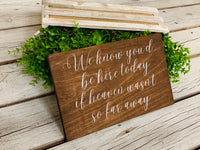 We know you'd be here today. Rustic wedding sign. If heaven wasn't so far away  wedding sign. Rustic wedding sign. Rustic wedding decor.