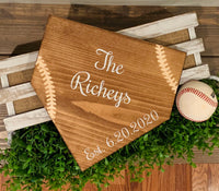 Baseball gift. Personalized home plate. Gift for mom. Family name home plate. Baseball plate. Baseball home decor. Baseball themed decor.