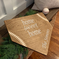 Home sweet home.  Home sweet home plate. Baseball home plate. Personalized home plate. Baseball home decor. Rustic home plate.