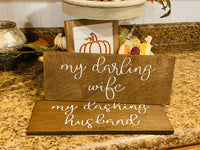 My Chair wedding signs. Rustic chair signs. My darling wife. My dashing husband. Wedding sign. Chair wood sign. Rustic wedding