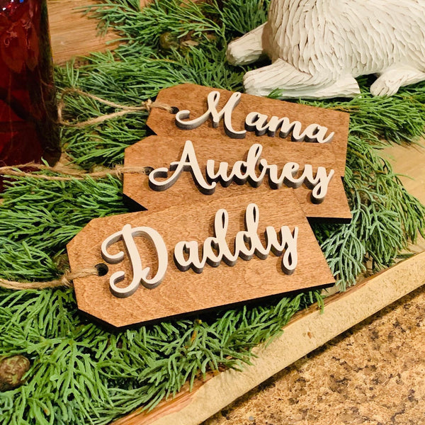 Pet Stocking Tags, Personalized Stocking Tags, Laser Cut Stocking