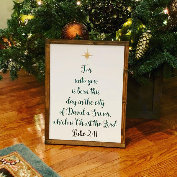 For unto you is born this day wood sign. Luke 2:11 wood sign. Christmas wood sign. Holiday decor. Christmas home decor Christmas sign.