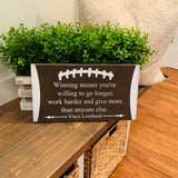 Football sign. Christmas gift. Vince Lombardi quote. Boys room decor. Sports sign. Football decor. Sports sign. Fall sign. Man cave decor.