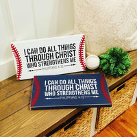 I can do all things. Philippians 4:13. Baptism gift. Baseball sign. Baseball art. Sports sign. Boys room decor. Baseball decor. Baptism.