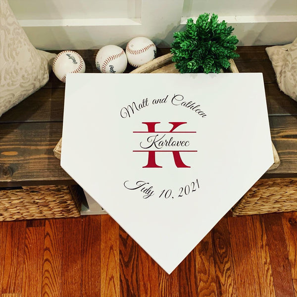 Baseball guest book. Wedding home plate. Baseball theme. Wedding guest book. Personalized home plate. Home plate sign. Wedding guest book.