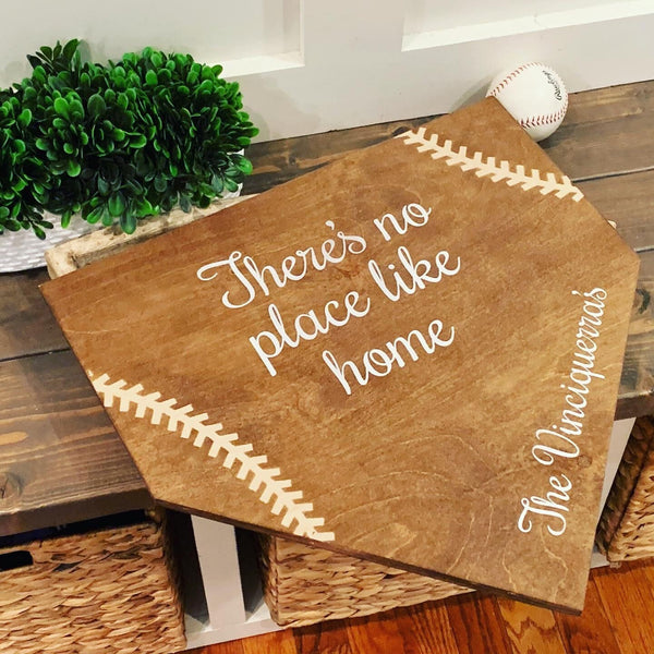 There's no place like home. Baseball gift. Personalized home plate. Personalized home plate. Baseball decor. Baseball wedding.