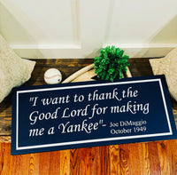 New York Yankee sign. Baseball wood sign. Joe DiMaggio baseball sign. Yankee home decor. Custom baseball sign. Baseball room decor.