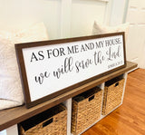 As for me and my house we will serve the Lord. Farmhouse framed wood sign. Farm house wood decor. As for me and my house farm house sign.