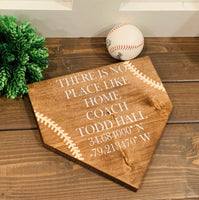 Baseball gift. Longitude latitude sign. Coordinates sign. Graduation. There is no place like home. Home plate. Senior night. Baseball decor