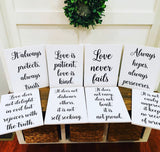 Love Is Patient Love is Kind Wedding Decor. Large 1 Corinthians 13 Wedding Aisle Signs. Wood Wedding Signs. Wood Wedding Decor.