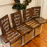 Wedding aisle decor. Love Is Patient Love is Kind. Wedding Decorations. 1 Corinthians 13 Wedding Aisle Signs. Rustic Wedding Signs.