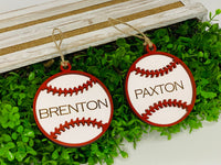 Personalized baseball Christmas ornament. Baseball ornament. Christmas tree ornament. Personalized ornament. Christmas gift.