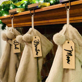 Christmas stocking tag. Personalized Christmas stocking. Christmas decor. Farmhouse stocking tag. Wood name tag. Stocking name tag.
