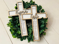 Baptism gift. Baptism cross. Dedication gift. Christening gift. Wood cross. Wooden cross. Personalized cross. Baby dedication gift.